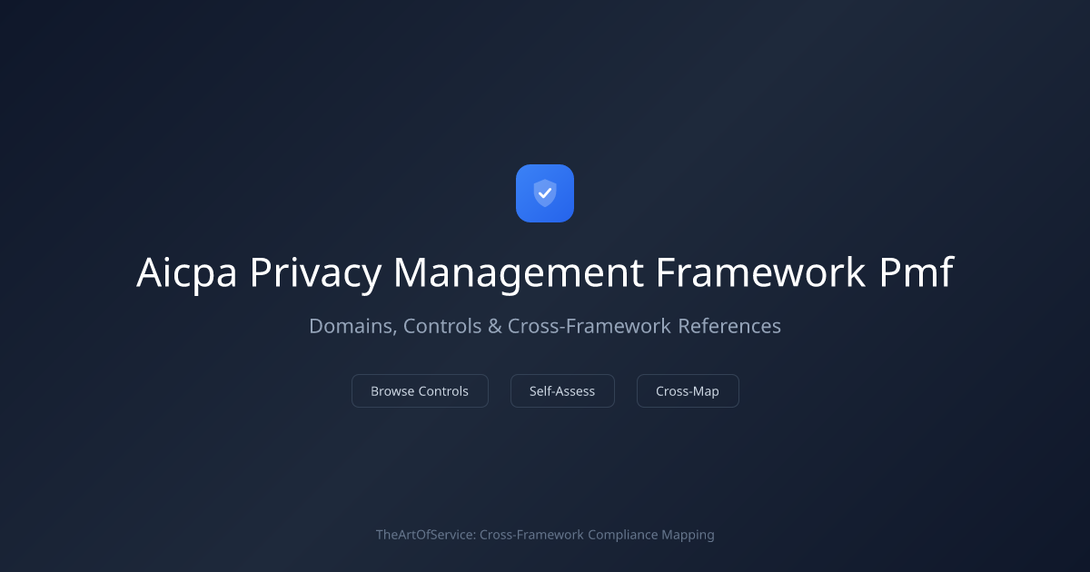 AICPA Privacy Management Framework (PMF) — Domains, Controls & Cross ...