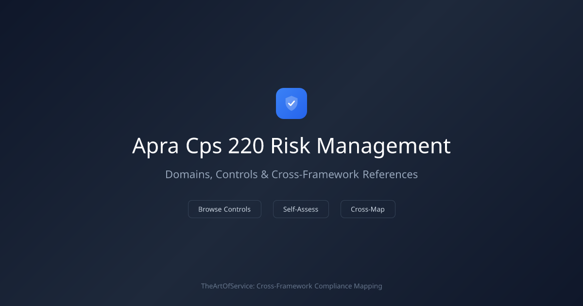 APRA CPS 220 Risk Management — Domains, Controls & Cross-References ...