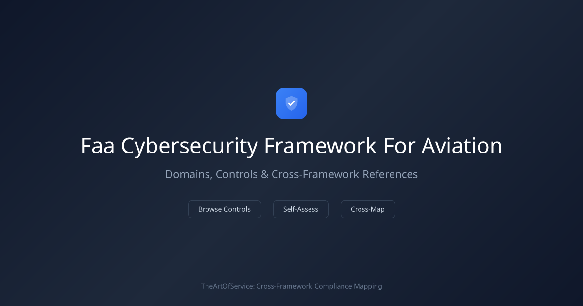 FAA Cybersecurity Framework for Aviation — Domains, Controls & Cross ...