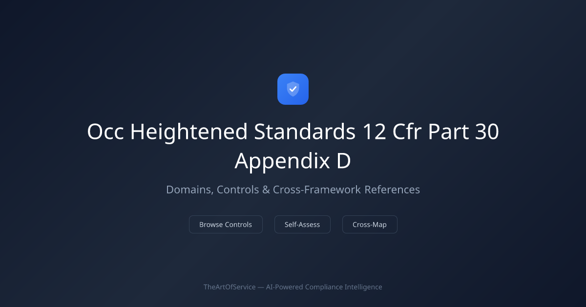 OCC Heightened Standards (12 CFR Part 30, Appendix D) — Domains ...